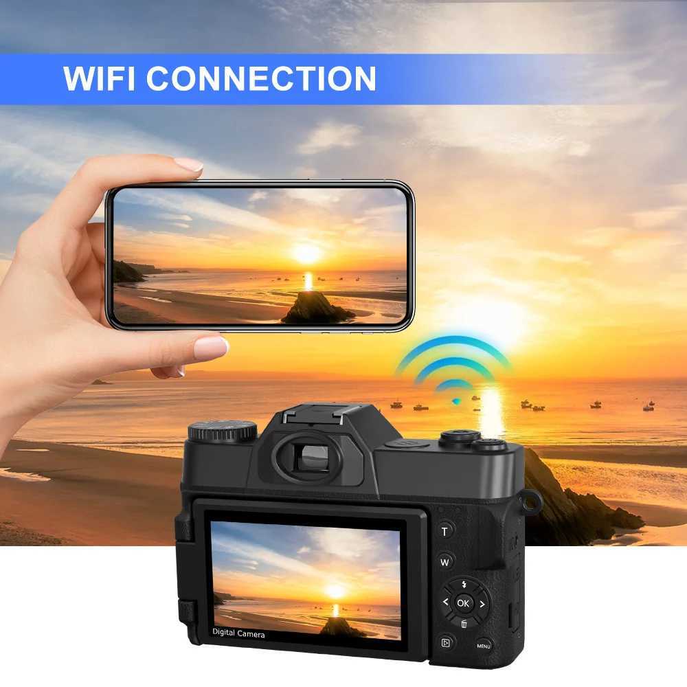 4K Digital Camera 48MP 16X Digital Zoom 3 Flip Screen WiFi Web Camcorder Vintage Photography Compact Professional Video Camera XJ250603