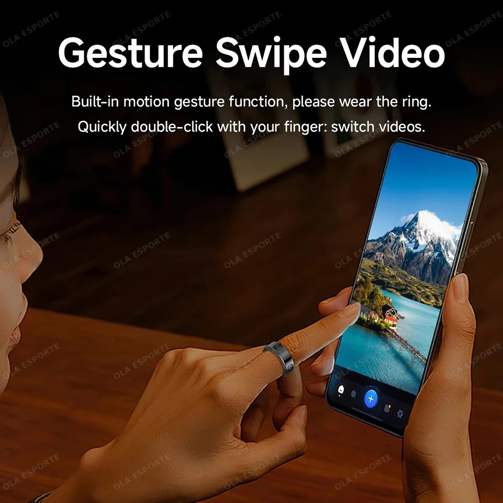 Display Screen Smart Ring For Ring Gesture Video/Brush Tiktok Health Monitor 5ATM Waterproof Smartring 250526