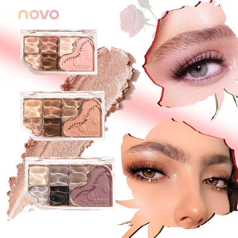 6-Color Blendable Eyeshadow Palette, Soft Smooth Fine Texture Powder Formula, Waterproof & Sweatproof, Valentine's Day gift