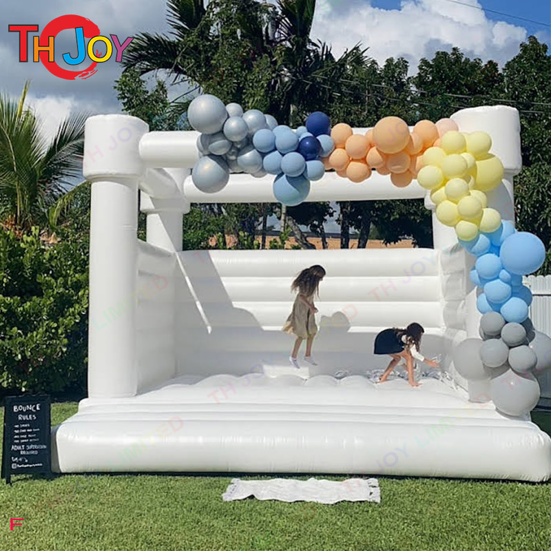 Pink Inflatable bouncy Castle white wedding bounce house combo Jumper Moon Bouncer for Party Time