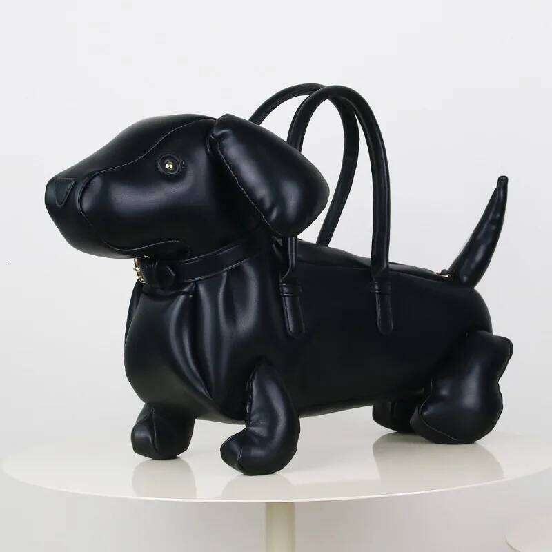Women's Fashion Creative Design Cute Dachshund Handbag PU Soft Leather Shoulder Messenger Bag