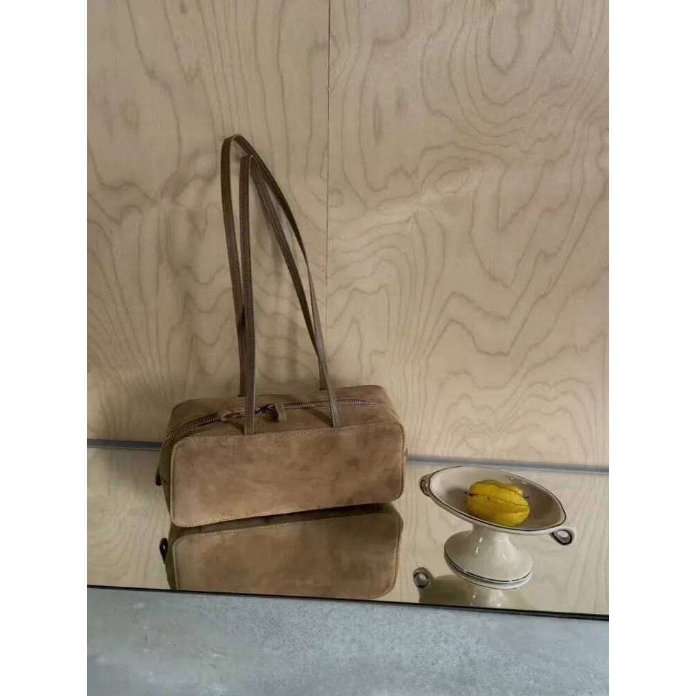 Office Women Genuine Leopar Fashion Classic Shoulder Zipper Softshell Suede Leather Large Capacity Commuting Underarm