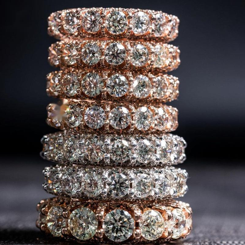 Latest Design 925 Sterling Silver VVS Moissanite Diamond Ring Plated Rose Gold Custom Wedding Ring Womens Fashion Jewelry