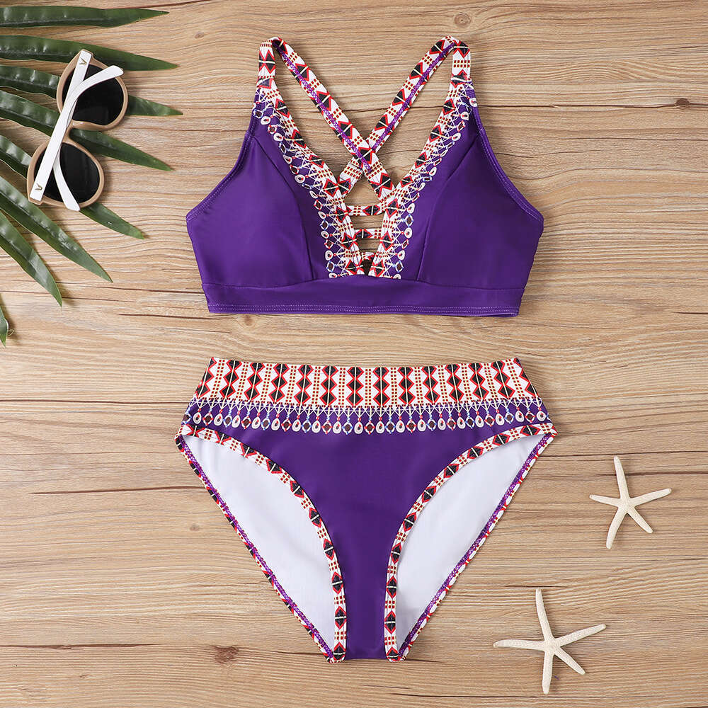Luxury Swimwear Luxury Swimsuit Designer Bathing Suit Beach Wear 2025 New Style Color Gradient Stitch Bikini Set with Visible Stitching New Product Ne