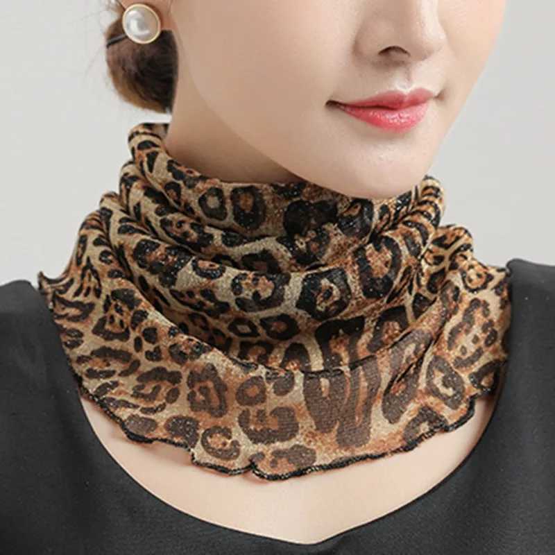 Spring Summer Chiffon Neck Collar Scarf Women Head Thin Sunscreen Variety Small Silk Anti-UV Scarf Mask Multi-Function Scarf W250602