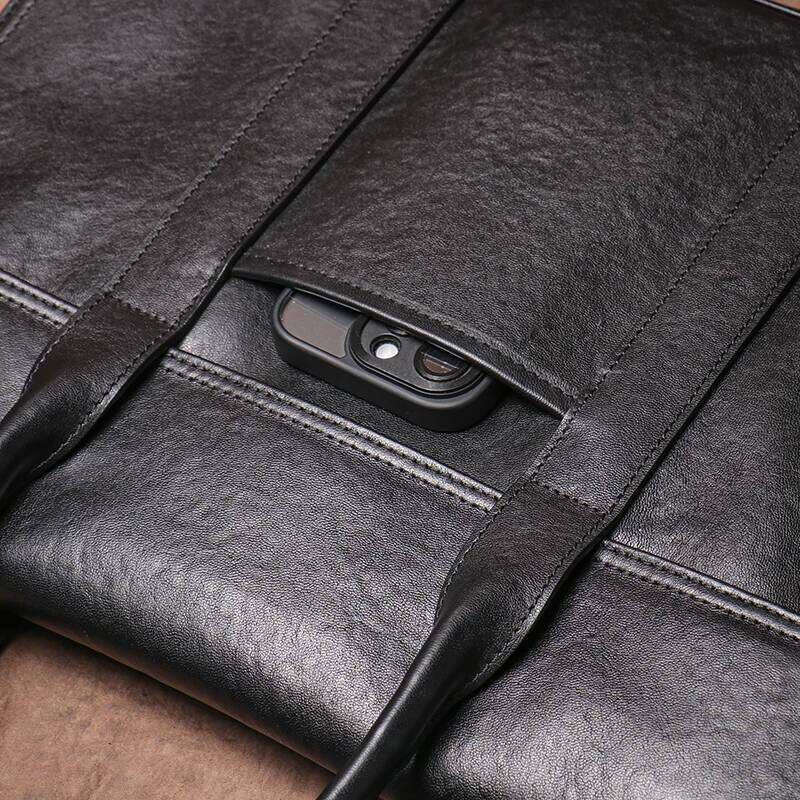 GURO Genuine Leather Handbag Men Higher Quality Natural Cowhide Executive Briefcase Daily Business Office File Laptop Bag