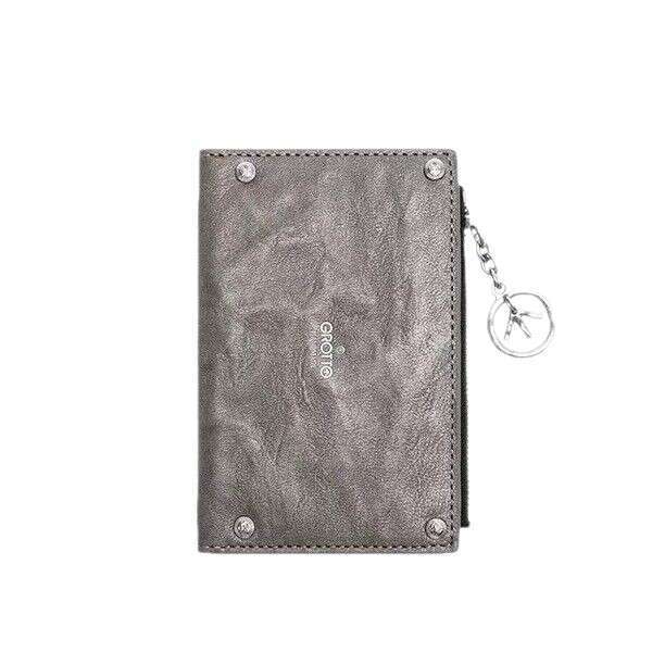 GROTTO Genuine Vegetable-Tanned Sheepskin Leather Card Holder Wallet Luxury Style for Men and Women Couple Gift