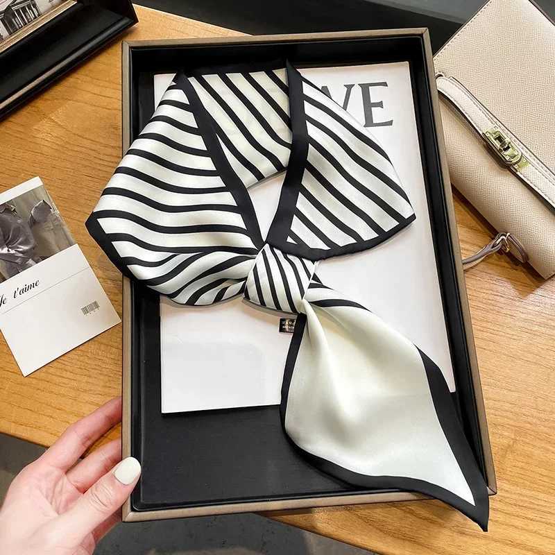 Spring/Summer 13*76cm Long Headband Fashion Ribbon Decorative Luxury Imitation Silk Scarf Womens Occupation Neckerchief W250602