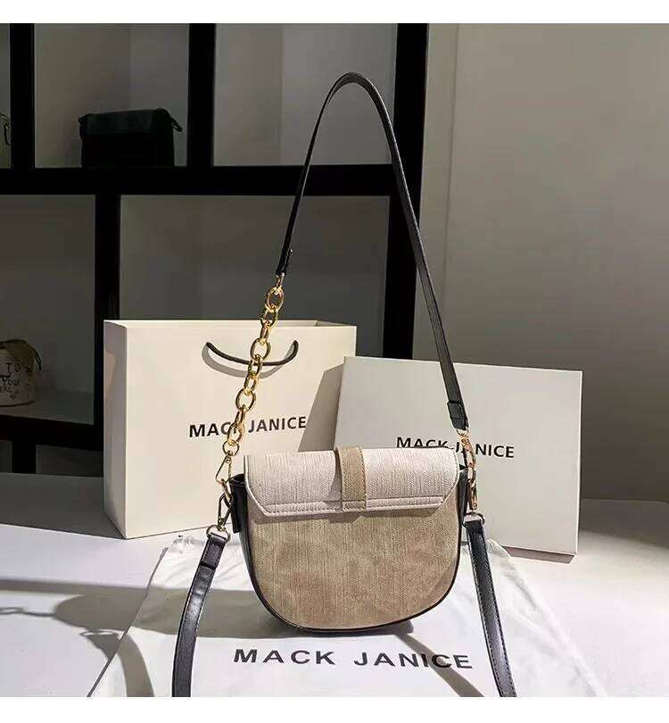 High Quality Fashion Textured Leather Moon Women Handbag Shoulder Messenger Chain Lady Purse Female Underarm Bag Armpit