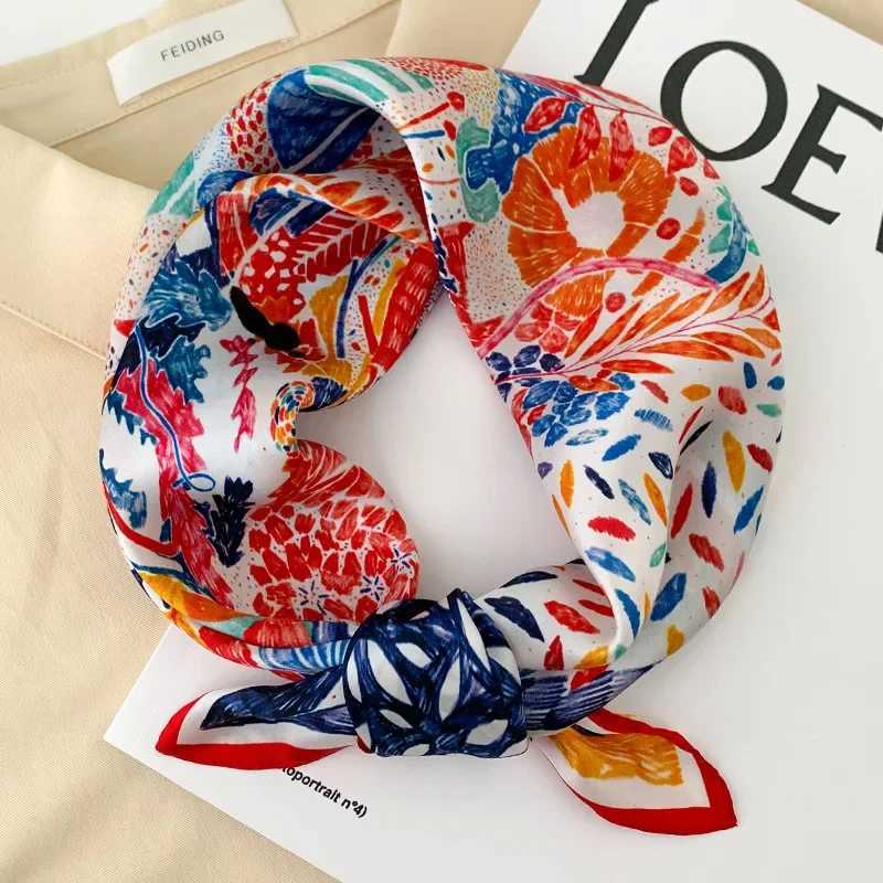 New 100% Natural Real Silk Scarf Fashion Women Summer Beach Small 53*53cm Neck Scarves Shawl Bandana Hijab Pashmina Poncho 2023 W250602