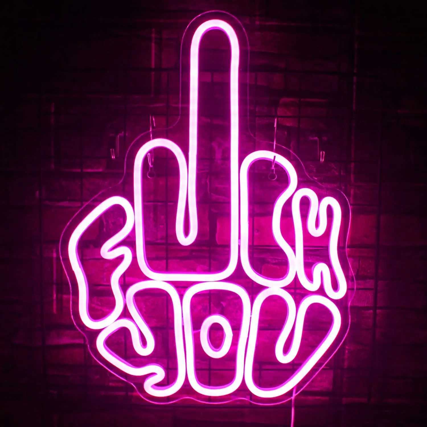 Letters Gesture Neon Signs LED Neon Light Sign Light Up Neon Signs for Bedroom Party Pub Game Zone Decoration XJ250602