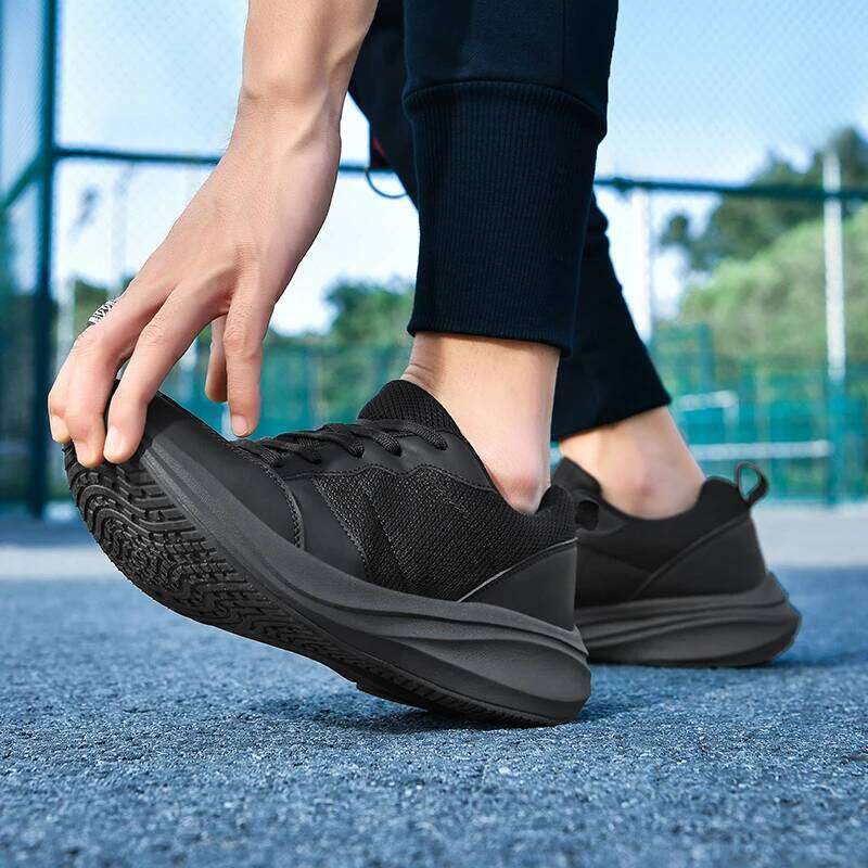 Men Soft Breathable Running Lightweight Mesh Platform Casual Shoes Black Sneakers Tenis Masculino Zapatillas Hombre
