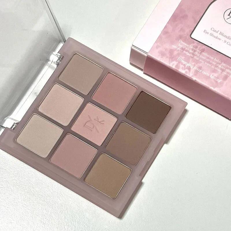 9-Color Eyeshadow Pallete Matte Gray Purple Pink Pigments Waterproof Long Lasting Natural Nude Eye Shadow Cosmetic