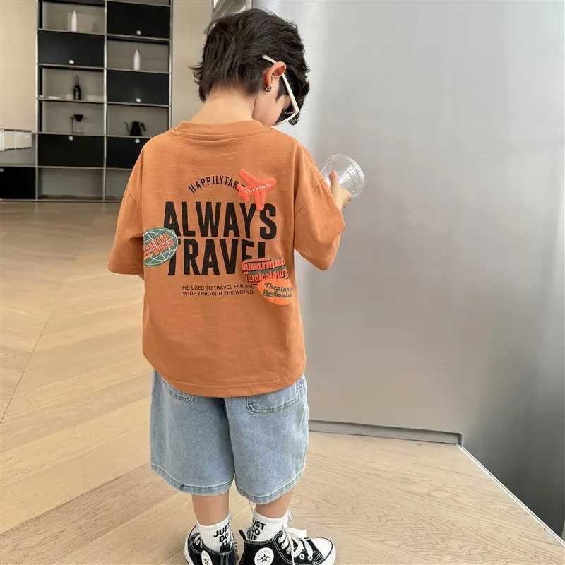 Korean Fashion Cotton Tops for Kids Cute Cartoon Printed Oversized Tees with Buttery Soft Fabric Comfortable Daily Wear T-Shirts T250603