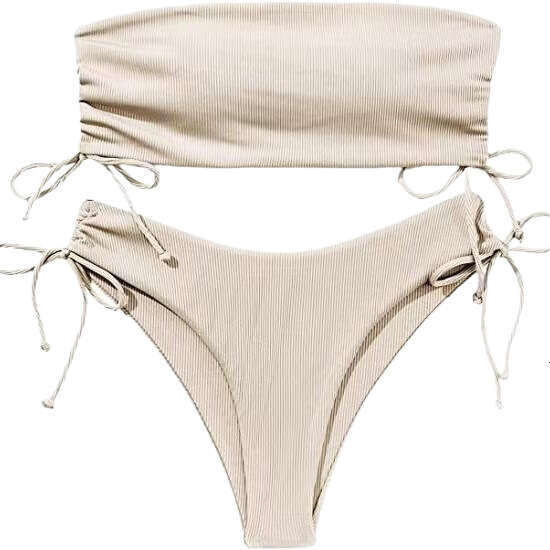 Swimsuit Designers Bikini Triangl Bikini Solid Color Strapless Bikini for Women Sexy Tight Tie Backless Hot Selling Two-piece Swimsuit New Product New