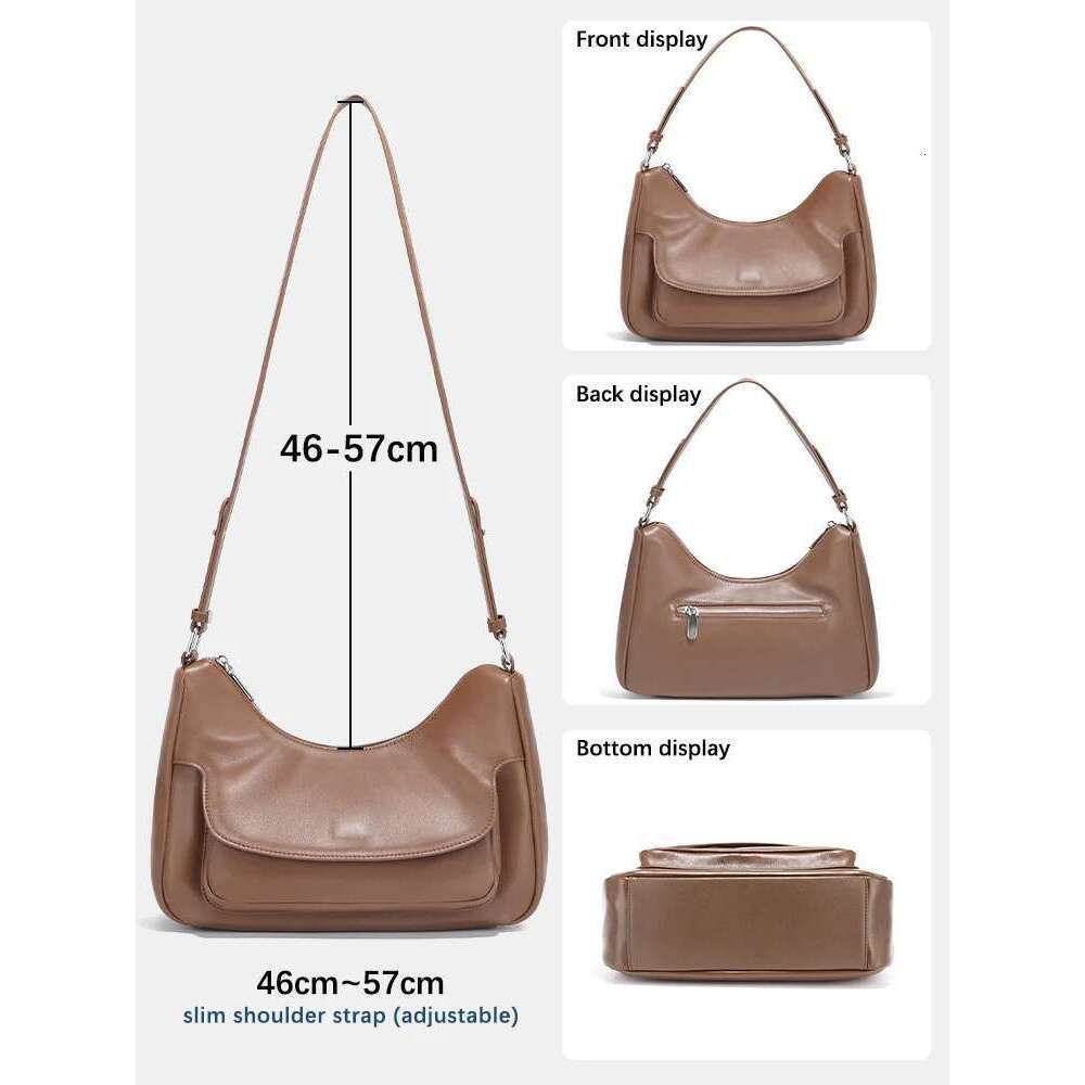 Zency Women's 100% Genuine Leather Hobo Soft Shoulder Bag Ladies Designer Crossbody Sac