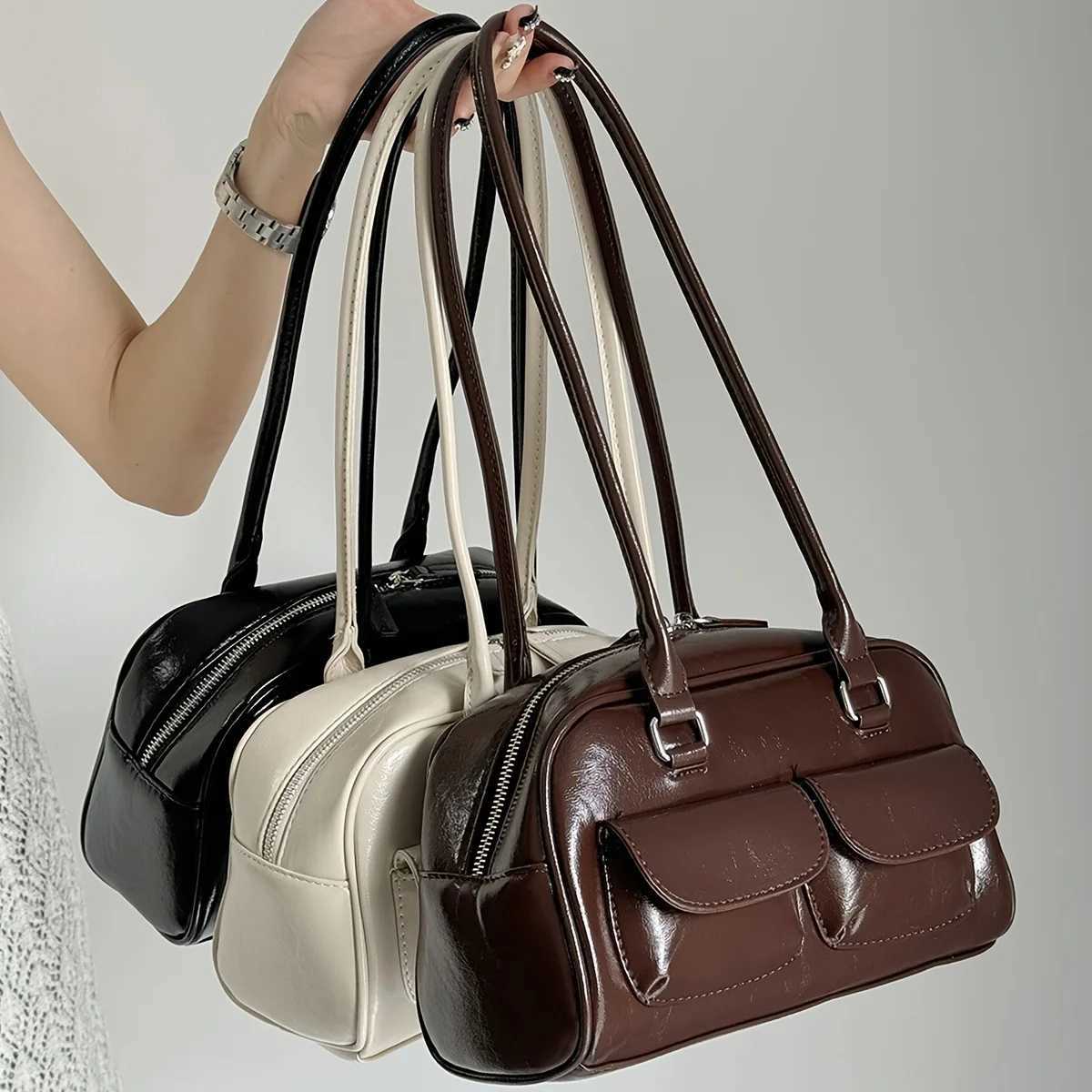 Fashion Armpit Bag High-Value Versatile Handbag Niche Design Women Tote Shoulder Bag Retro Pu Leather Purses and Handbags Y250603