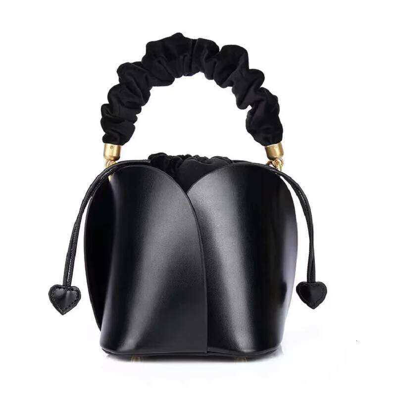 High Quality Genuine Leather Cowhide Floral Bucket Fashion Women Handbag Lady Purse Shoulder Messenger Female Casual Bag