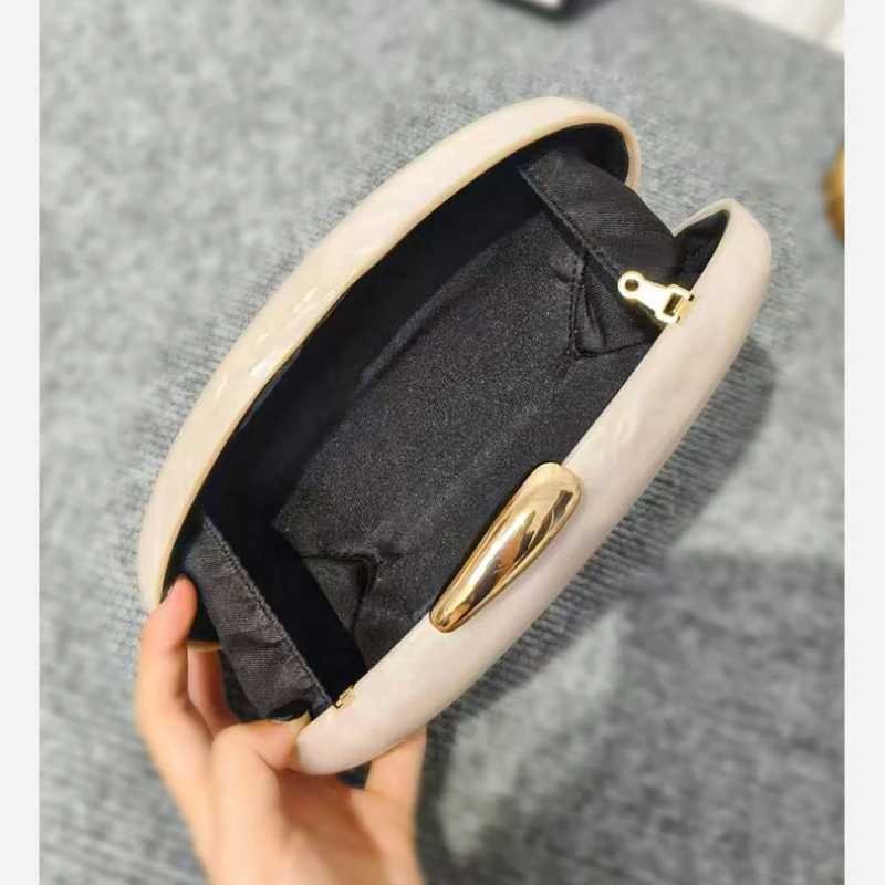 New Egg Shape Clutch Bag Evening Party Purse Women Wedding Cute Ivory Pearl Color Summer Purses and Handbags Sacs Main Z250603