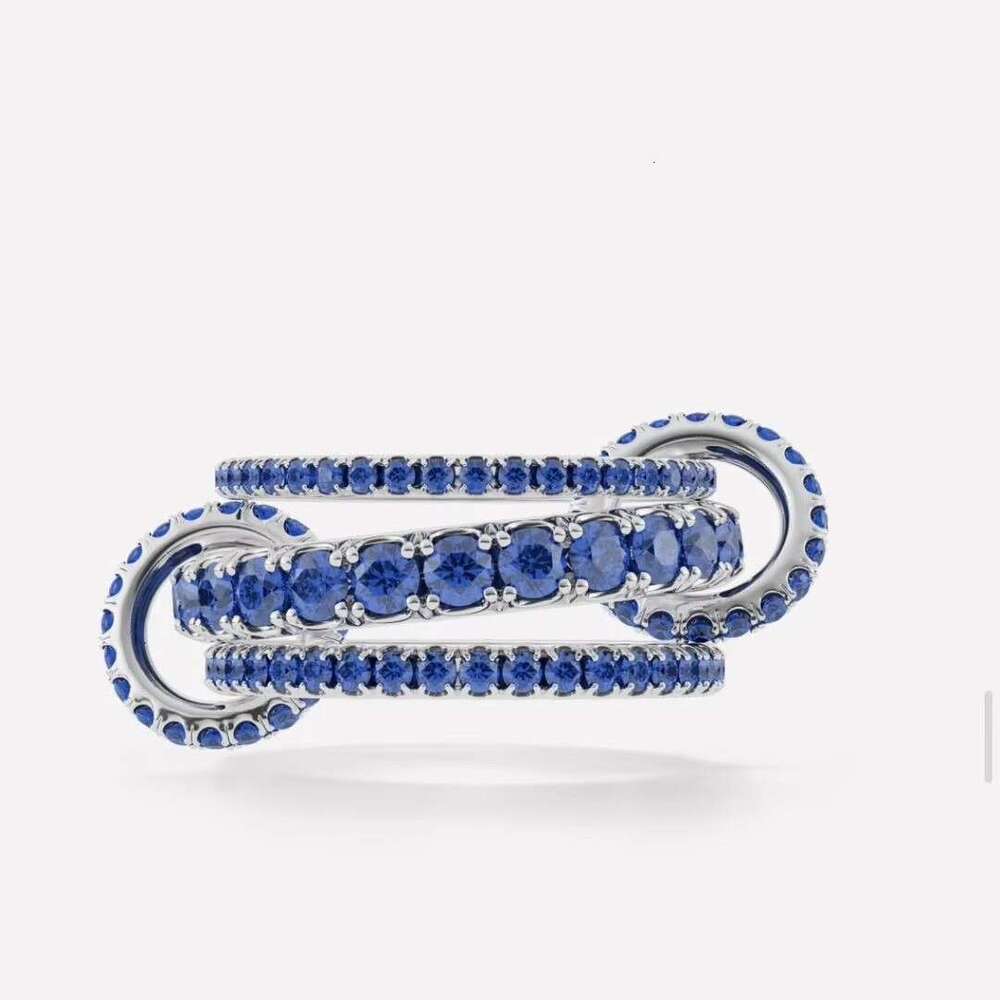 Interlocking Stackable Rings, Silver or Copper Inlaid with Zircon, Panyu Quality Fully Hand Polished