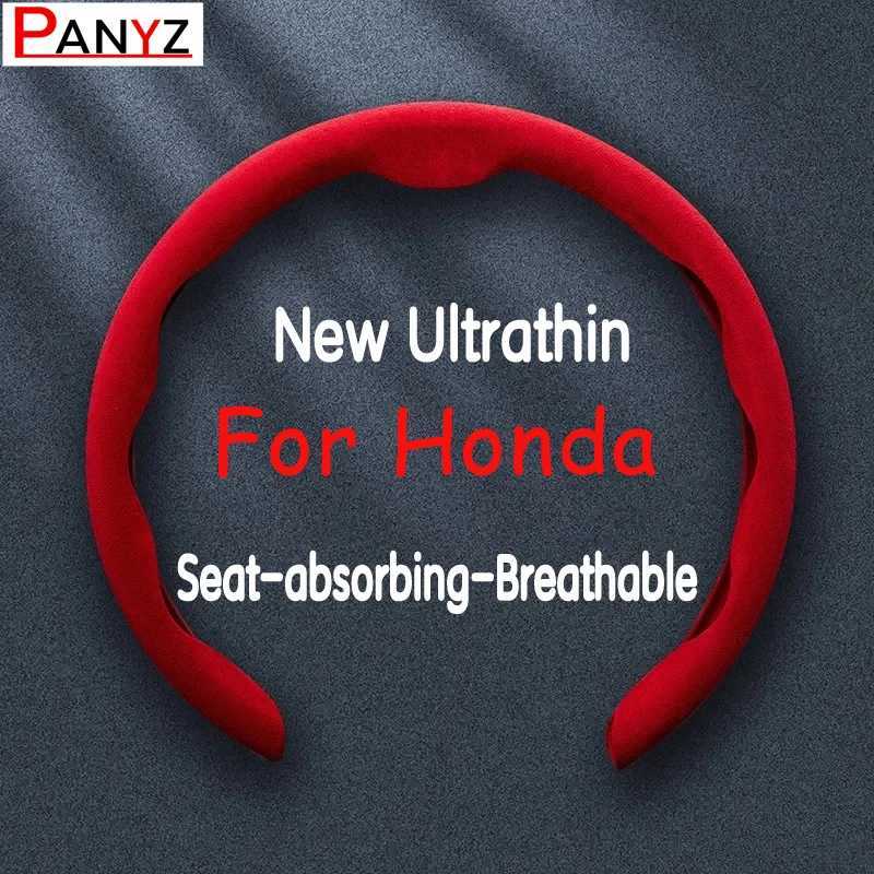 Leather Car Steering Wheel Cover Non-slip Breathable For Honda Civic Accord CRV HRV Jazz Odyssey City Vezel Polit Accessories R250603