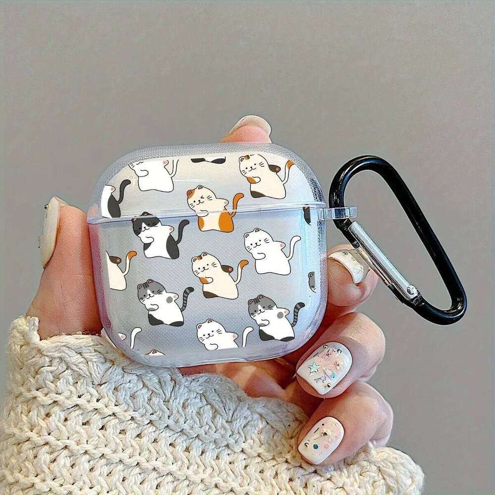 Wireless Bluetooth Case 3/4 Clear TPU Cartoon Bear Animals Pattern For Pro/Pro2 With Keychain Earphone Cover