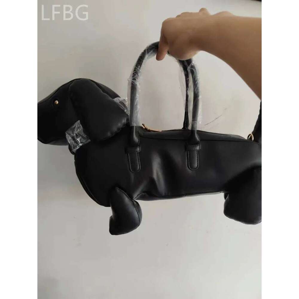 2025 Y2k Black PU Leather Dog Shaped Purse Handbag Tote Evening Party Bolsas Bags For Women