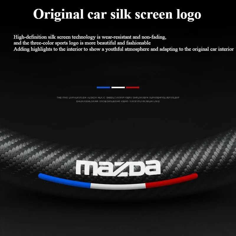 38cm Carbon Fiber Car Steering Wheel Cover Breathable Anti Slip Steering Covers for Mazda 3 bk bl 323 Axela Atenza CX-3 CX-4 CX5 R250603