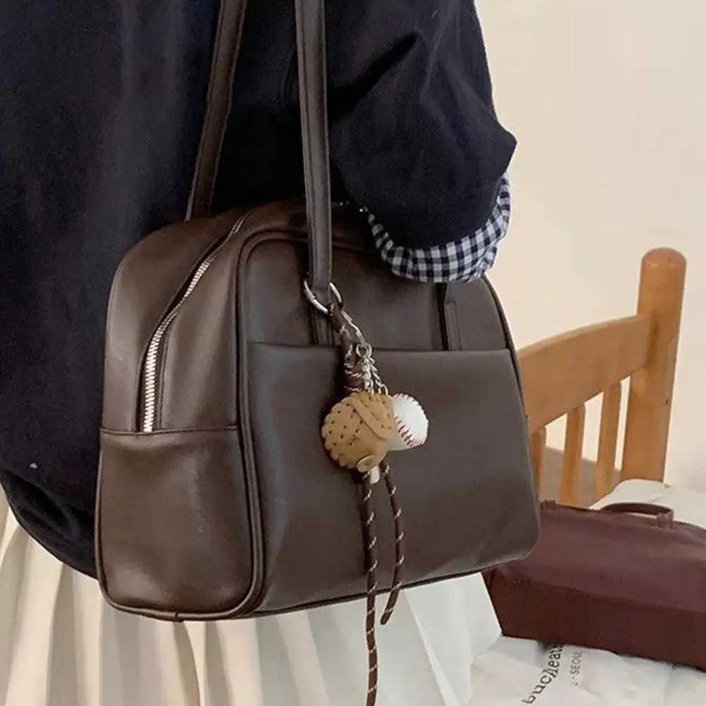 Women Fashion PU Leather Shoulder Bag Large Capacity with Pendant Crossbody Bags Y250603