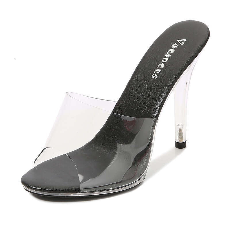 Super High Heels 35-43 Super High Heels 11Cm Nightclub Transparent Sandals Sexy Plus Size Shoes Outdoor Slippers Platform High Heels