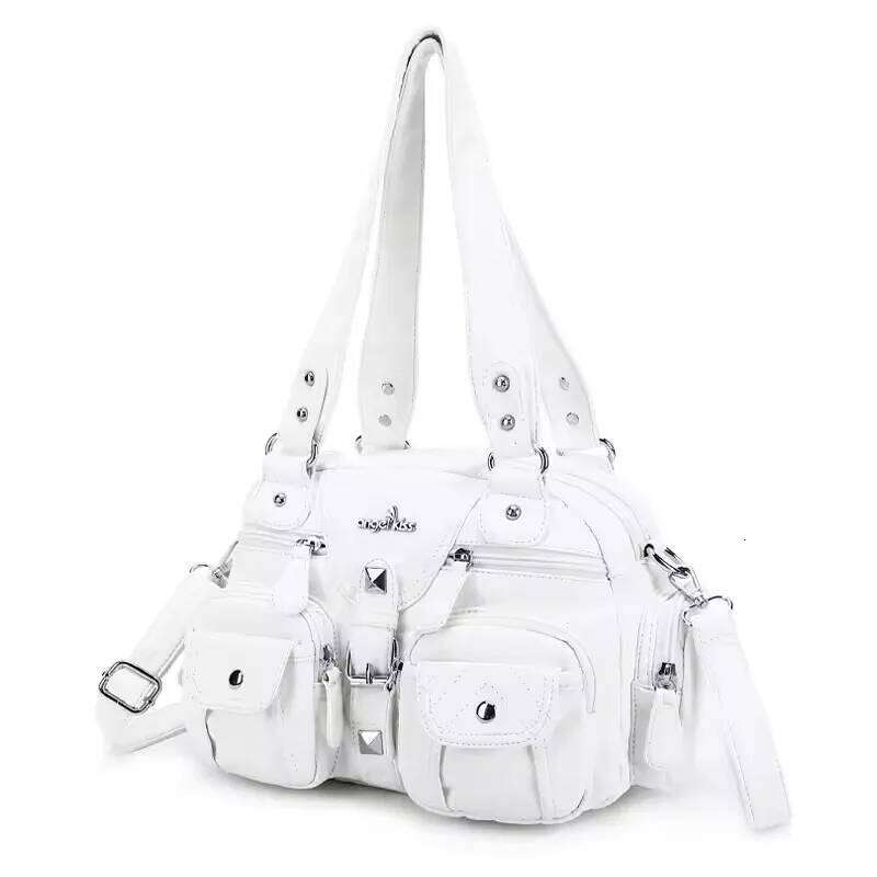 Handbag Women Small Handbags Satchel Top-Handle PU Bag Vintage Dumpling Pack Multi-Pockets Shoulder Bags