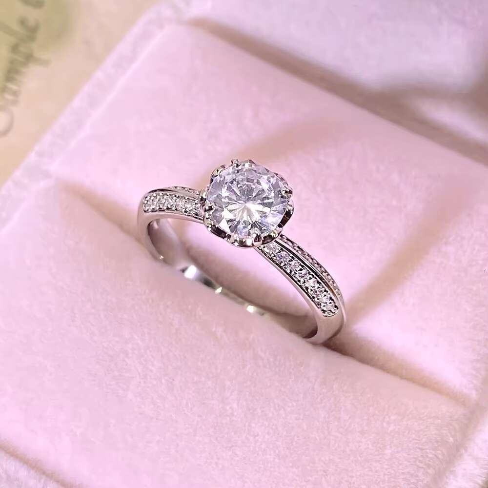 Brilliant D Color VVS Clarity Lab Created Rings S925 Sterling Silver 4 Claw Moissanite Rings for Women Jewelry Gifts