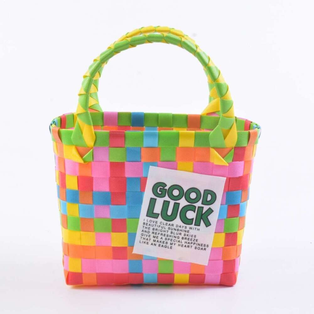 Gift Bag Internet Celebrity Plastic Woven Vegetable Storage Basket Handbag