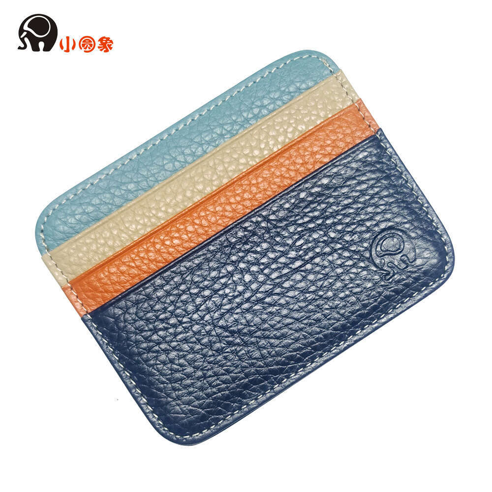 Small Round Elephant First Layer Cowhide Coin Purse Genuine Leather Sleeve Bus Card Driver's License Holder