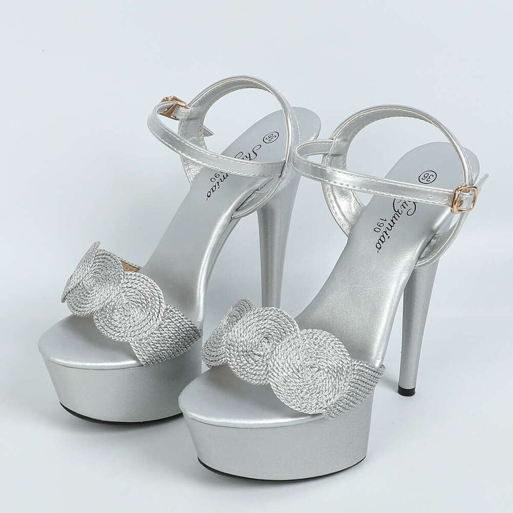 Super High Heels 8661-A23 Fashion Show Essential High Heels Stiletto Sexy Waterproof Platform 13Cm 15Cm Sandals For Women Summer Platform High Heels