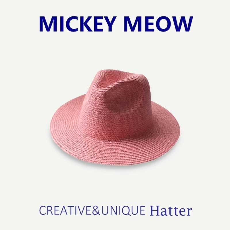 Fashion Big Size 59 60cm Ten Color Jazz Straw Hat Summer Women Men Wide Brim Beach Sun Cap UV Protection Fedora Hat Wholesale W250602