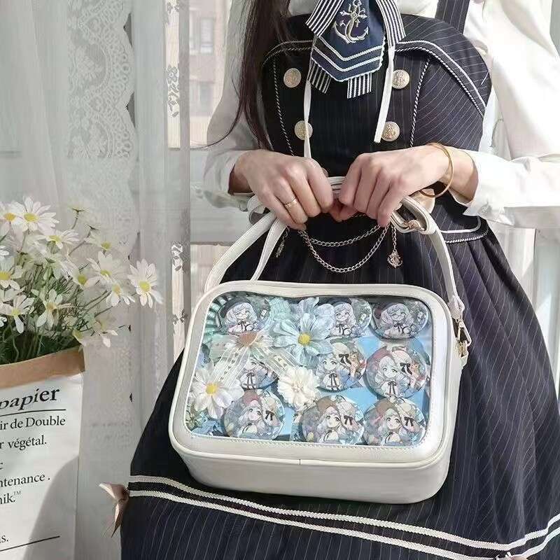 2024 New Niche Design Transparent Anime Pain Versatile Large Capacity Simple Handbag Shoulder Crossbody Bag for Women