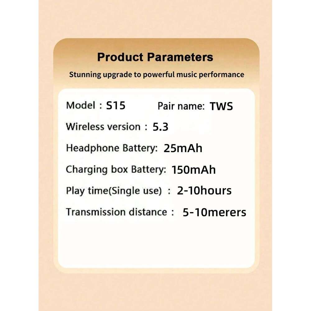 S15-In-ear active noise-canceling headphones, earplugs, touch control, powerful bass, high fidelity sound quality