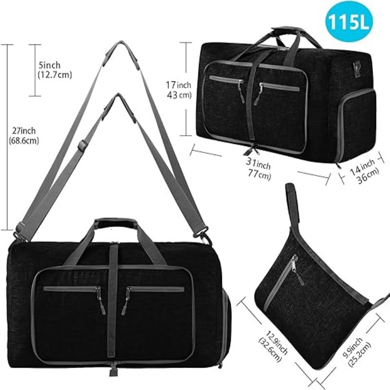 Foldable Handheld Travel Sports Ionic Large Capacity Fiess Duffel Bag