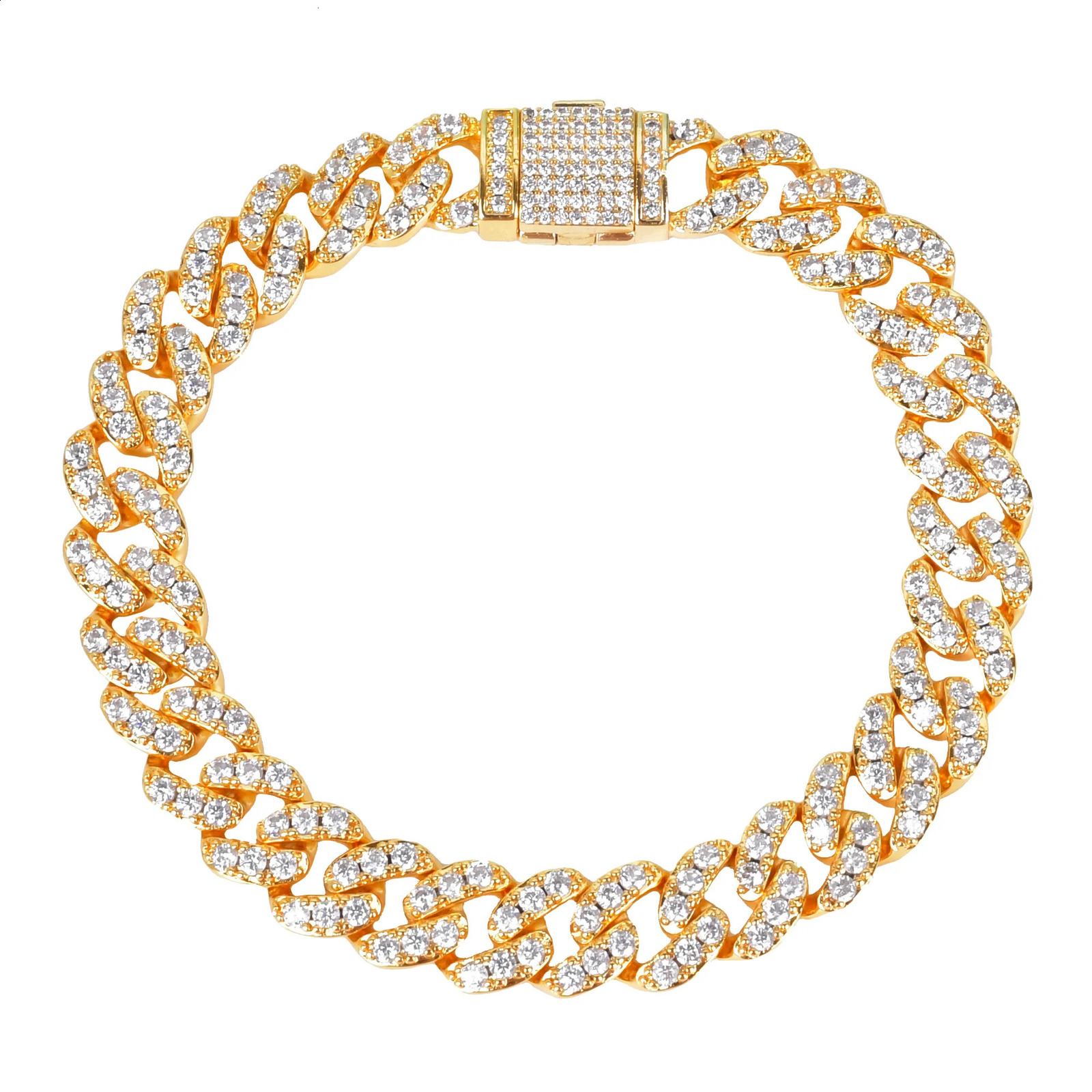 Drip Letter 8 inch Bracelet Gold Color Miami Cuban Link Women Fashion Jewelry Hip Hop Rock Street Style 250530