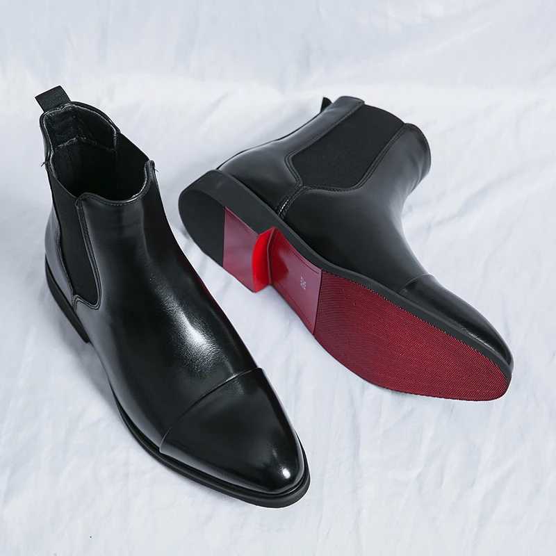 Men Formal Ankle Boots Business Casual High Quality Men Dress Office Chelsea Boots Male Slip-On Oxfords Luxury Designer Shoes XJ250602
