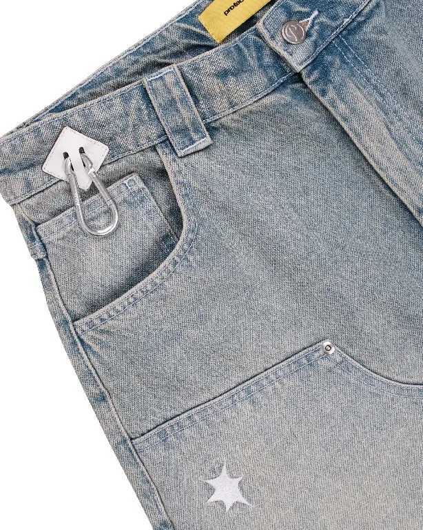 Vintage Denim Shorts Y2K Jeans Mens Womens Harajuku Hip Hop Letters Retro Blue Baggy Shorts Over The Knee Pants Casual Shorts T250603