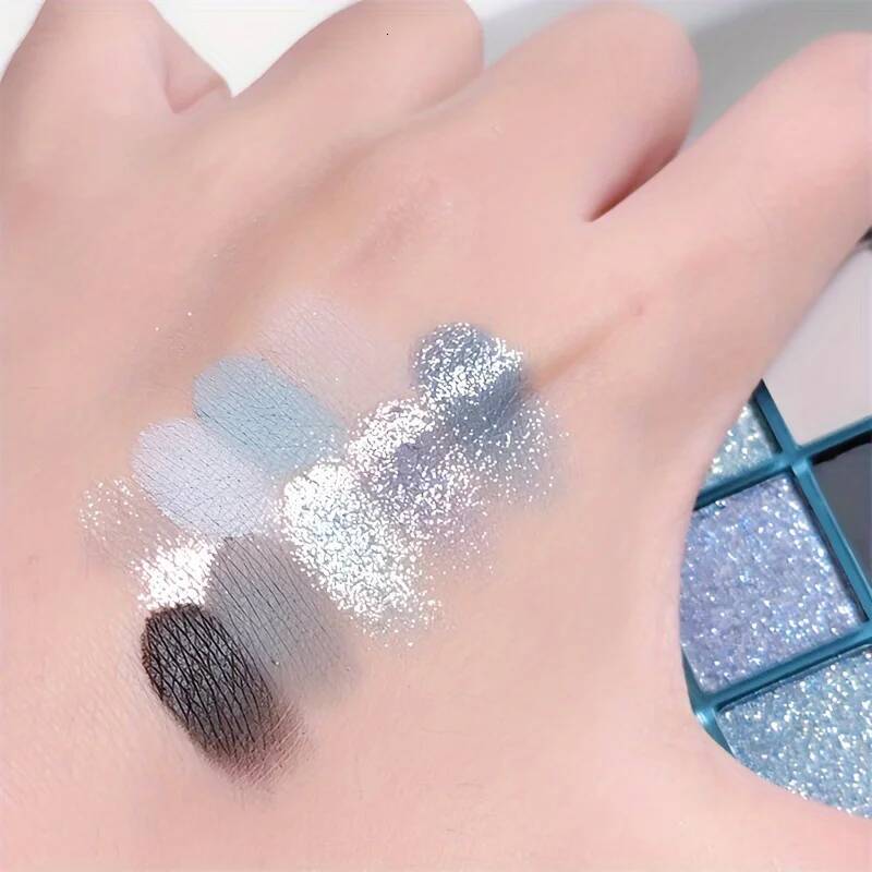 9 Color Sky Palette Matte Waterproof Long lasting Eyeshadow for Christmas Eye Makeup Smoky Blue Black Effects