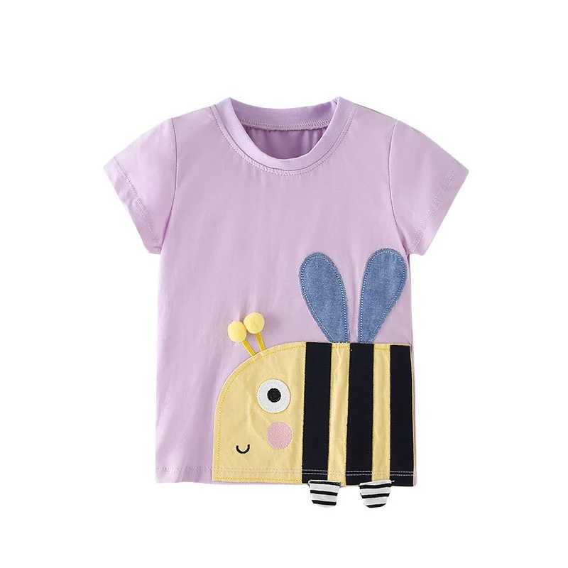 Jumping Meters 2-7T Fashion Summer Girls T Shirts Animals Bee Baby Clothes Short Sleeve Toddler Kids Tees Tops Shirts T250603