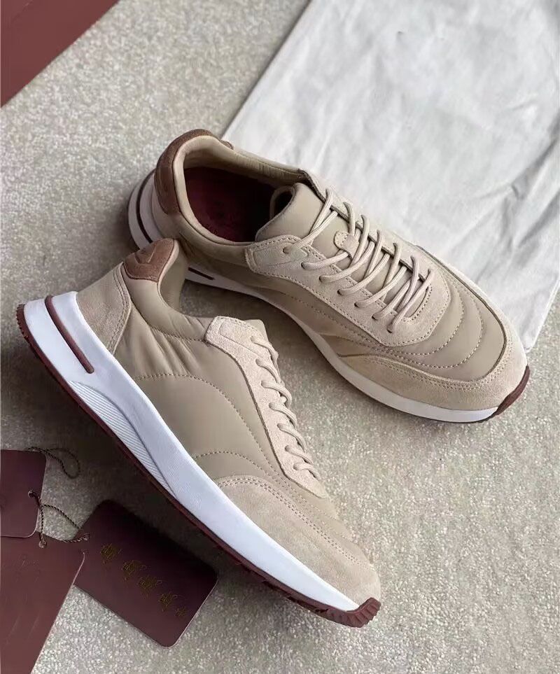 Famous Brand Men Weekend Walk Suede-trimmed Sneakers Shoes Rubber Soles Runner Sports Mesh Technical Comfortable Party Dress Casual Walking EU39-46 With Box