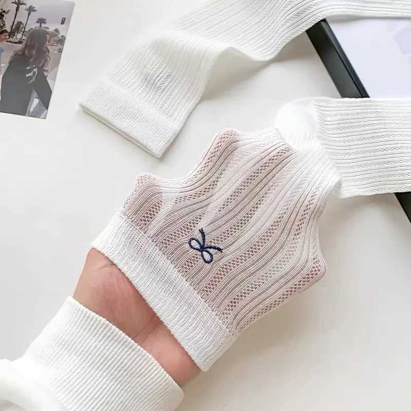1-10Pairs Korean Style Breathable Socks Solid Color Bow Ankle Socks for Women Girls Spring Summer Kawaii Fashion Accessories T250602