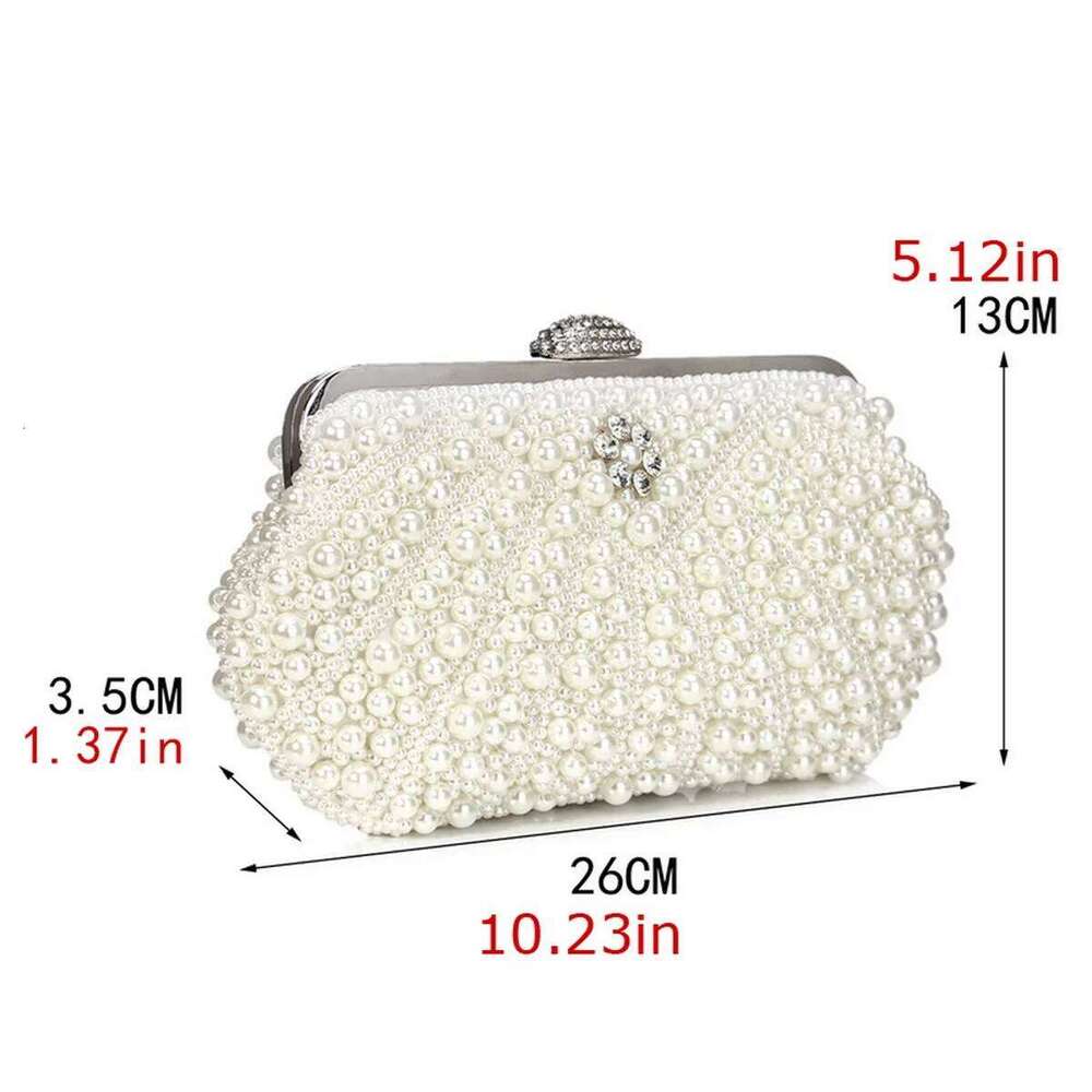 Day Pearl Women Clutch Dias Metal Chain Shoulder Evening Bags Beaded Banquet Holder Purse