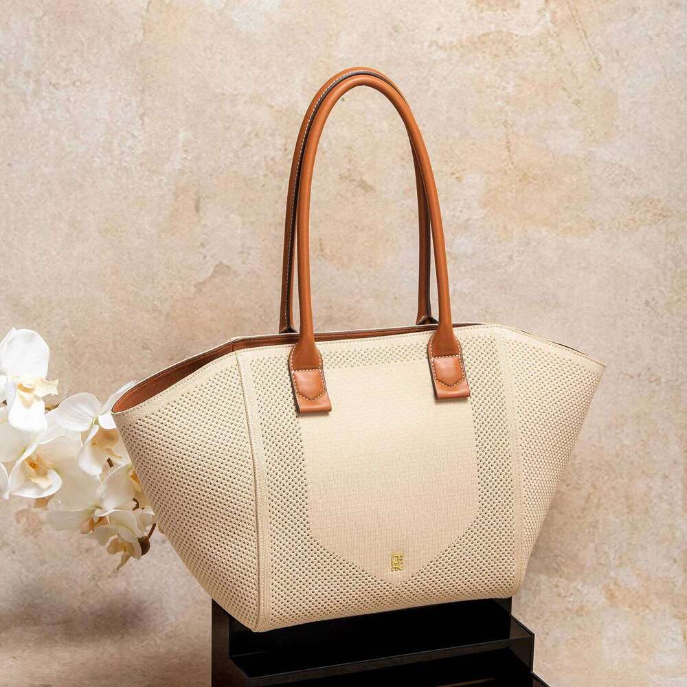 tote summer new fabric hollow design large capacity beach bag womens outdoor storage 250603