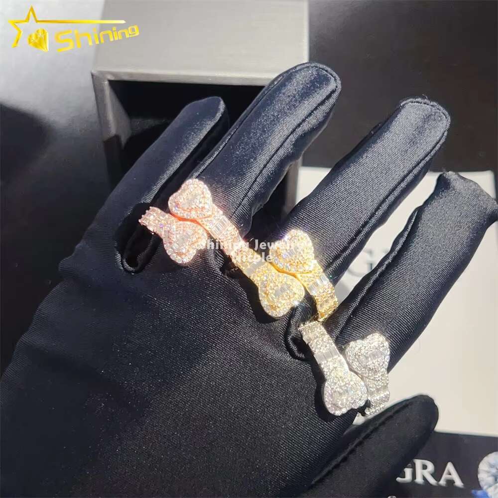 Hot Selling Top Quality Low Price Pass Diamond Tester Heart Cuban Rings 925 Sterling Silver Moissanite Ring