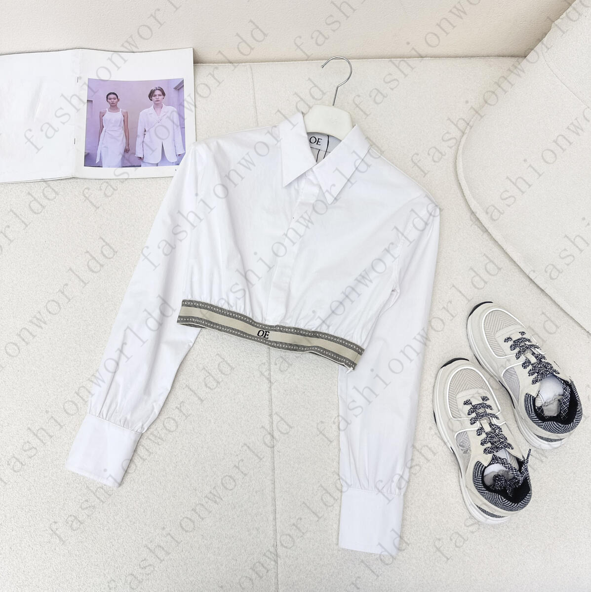 Brand shirt Designer blouse Women short shirts blouses Fashion LOGO casual cotton long sleeve shirt vacation blouses May 29 1c58